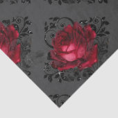 Papier Mousseline Roses rouges et décomposition de Damas noires (Détail)