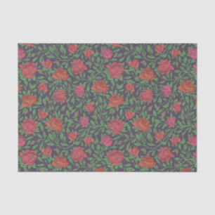 Papier Mousseline Roses rouges et fuchsia parfaites de style gothiqu