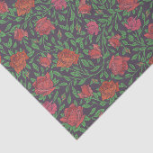 Papier Mousseline Roses rouges et fuchsia parfaites de style gothiqu (Détail)