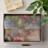 Papier Mousseline Roses Rouges Moss Vert Impressionniste Découpage (Cadeau)