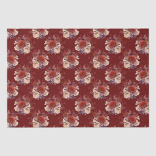Papier Mousseline Roses rouges romantiques Floral