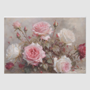 Papier Mousseline Roses rouges, roses et blanches élégantes