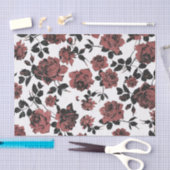 Papier Mousseline Roses rouges rustiques vintages (Artisanat)