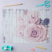Papier Mousseline Roses Rustic White Wood Decoupage Tissue Paper (Artisanat)
