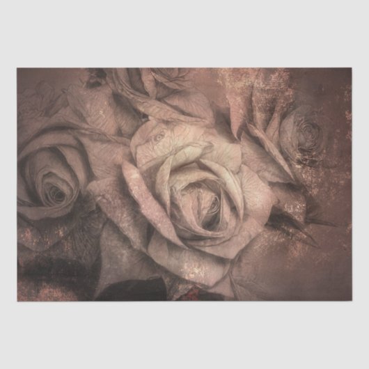 Papier Mousseline Roses rustiques élégants (Recto)
