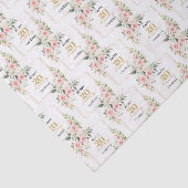 Papier Mousseline Roses rustiques rose rousse eucalyptus 20 ans (Détail)