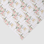 Papier Mousseline Roses rustiques rose rousse eucalyptus 30 ans (Détail)