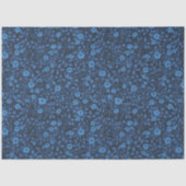 Papier Mousseline Roses sauvages en bleu (Recto)