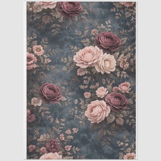 Papier Mousseline Roses tempêtueuses (Recto)