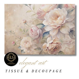 Papier Mousseline Roses Vintage Découpage Éphémère 