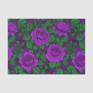 Papier Mousseline Roses violets