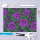 Papier Mousseline Roses violets (Artisanat)