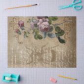 Papier Mousseline Roses violets inspirés de l'époque victorienne et  (Artisanat)