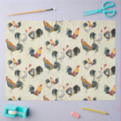 Papier Mousseline Rosters rustique aquarelle bois découpage (Artisanat)