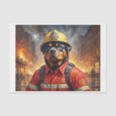 Papier Mousseline Rottweiler comme pompier - (Recto)