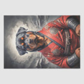 Papier Mousseline Rottweiler en rouge Kimono - Découpage - (Recto)