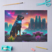 Papier Mousseline Rottweiler sur un monde Alien (Artisanat)