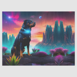 Papier Mousseline Rottweiler sur un monde Alien