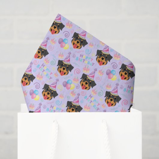 Papier Mousseline Rottweiler Tissue Paper in Purple (Sac cadeau)