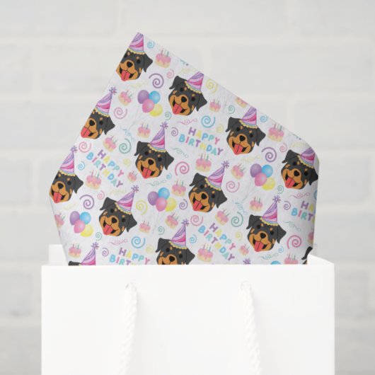 Papier Mousseline Rottweiler Tissue Paper in White (Sac cadeau)