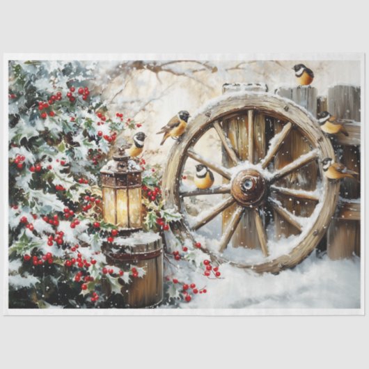 Papier Mousseline Roue en Wagon rustique (Recto)