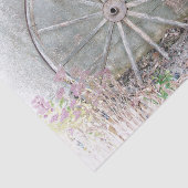 Papier Mousseline Roue en Wagon Rustique Occidentale Gris Blanc (Détail)