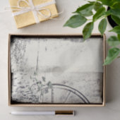 Papier Mousseline Roue Rustique Occidentale Noir Et Blanc Wagon (Cadeau)