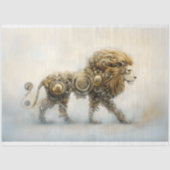 Papier Mousseline Roues Lion Steampunk Mettalk Cogs E8R Decoupage (Recto)