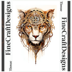 Papier Mousseline Roues métalliques Steampunk Tiger Découpage R 136