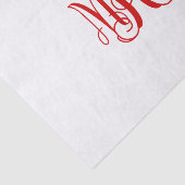 Papier Mousseline Rouge 3 Monogramme de vigne initiale en script DIY (Détail)