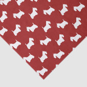 Papier Mousseline Rouge blanc de motif de silhouettes de Terrier (Détail)