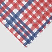 Papier Mousseline Rouge blanc et bleu En vichy plaid (Détail)