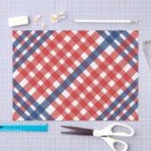 Papier Mousseline Rouge, blanc et bleu En vichy plaid (Artisanat)