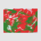 Papier Mousseline Rouge, blanc et vert Abstrait (Recto)