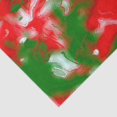 Papier Mousseline Rouge, blanc et vert Abstrait (Détail)