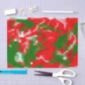 Papier Mousseline Rouge, blanc et vert Abstrait (Artisanat)
