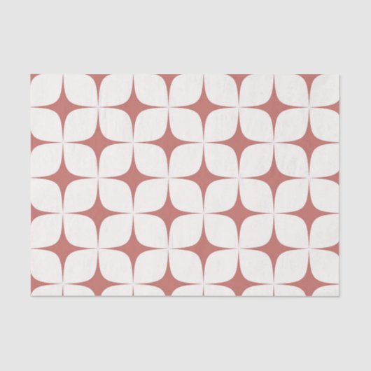 Papier Mousseline Rouge Blanc Moyen Siècle moderne Boho géométrique (Recto)