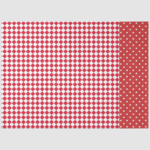 Papier Mousseline Rouge blanc Polka Dot Checkerboard Designer