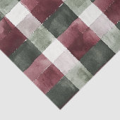 Papier Mousseline Rouge Bourgogne Crème verte Blanc Plaid (Détail)