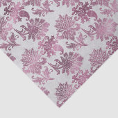 Papier Mousseline Rouge Bourgogne Fleur Argent (Détail)