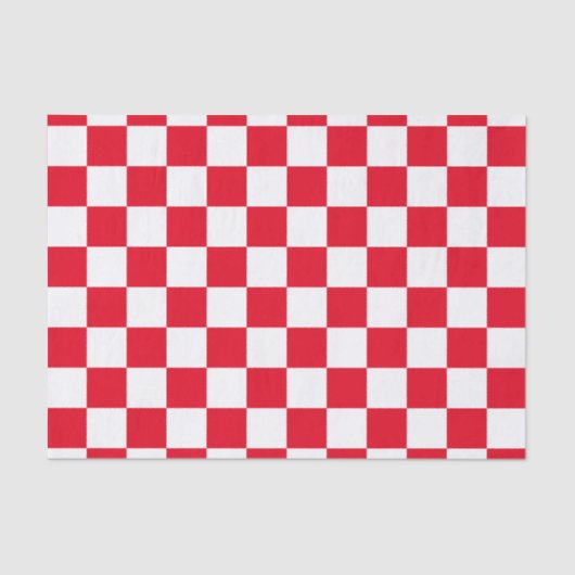 Papier Mousseline Rouge Checkered (Recto)
