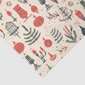 Papier Mousseline Rouge classique, blanc et noir - Noël millésimé (Détail)