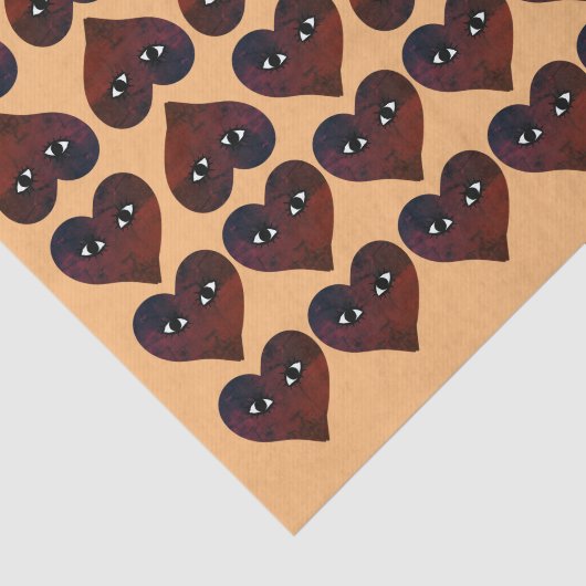 Papier Mousseline Rouge Coeur Face Grunge Art (Détail)