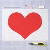 Papier Mousseline Rouge Coeur mignon Saint Valentin Couleur blanche (Artisanat)