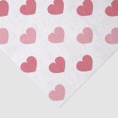 Papier Mousseline Rouge + Coeurs roses Motif Saint-Valentin (Détail)