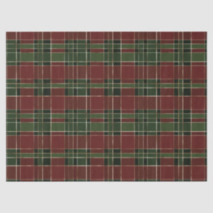 Papier Mousseline Rouge de fête, Vert et Or Cosy Plaid de Noël
