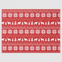 Rouge de motif de Noël de silhouettes de barzoï