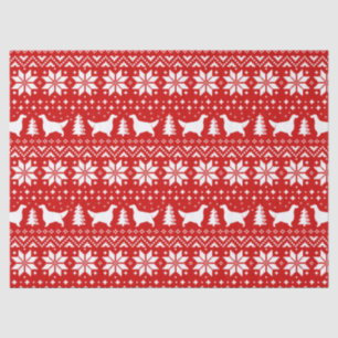 Papier Mousseline Rouge de motif de Noël de silhouettes de poseur