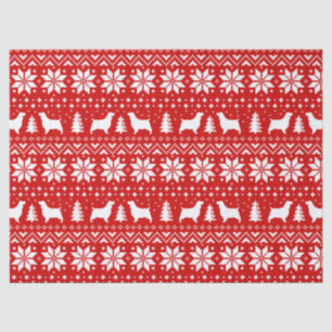 Papier Mousseline Rouge de motif de Noël de silhouettes de springer
