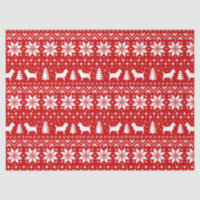 Rouge de motif de Noël de silhouettes de Terrier